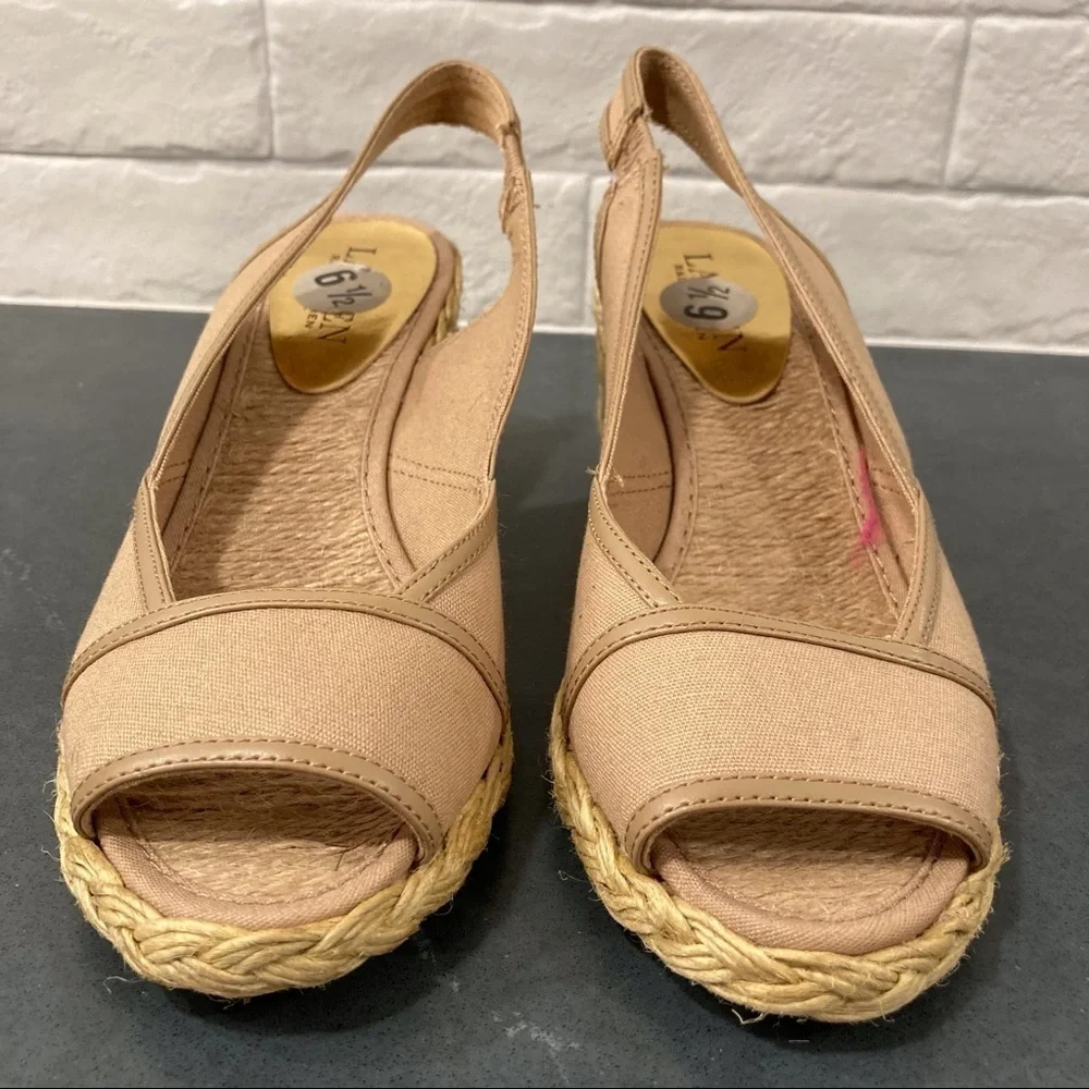 NWT Lauren Ralph Lauren sz 6.5 Catlin espadrille wedges